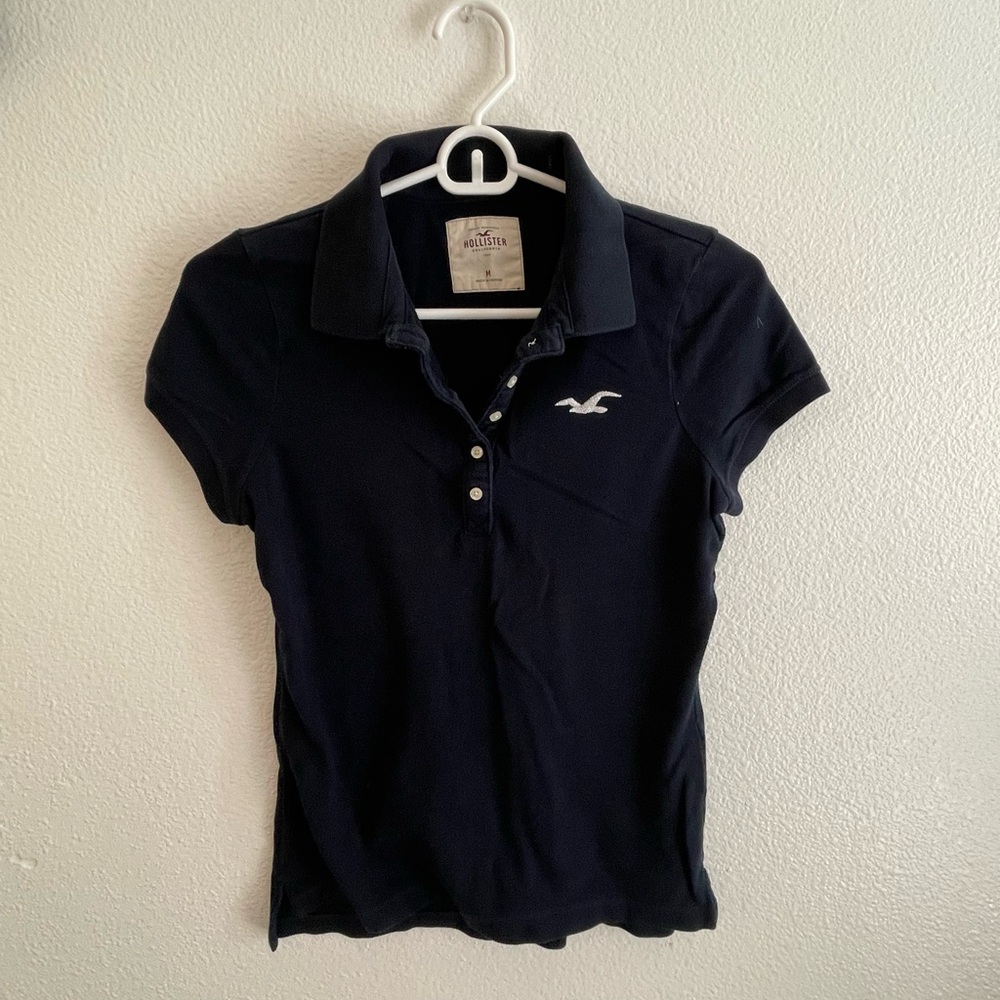 Vintage Hollister Dark Blue Polo Shirt excellent condition.